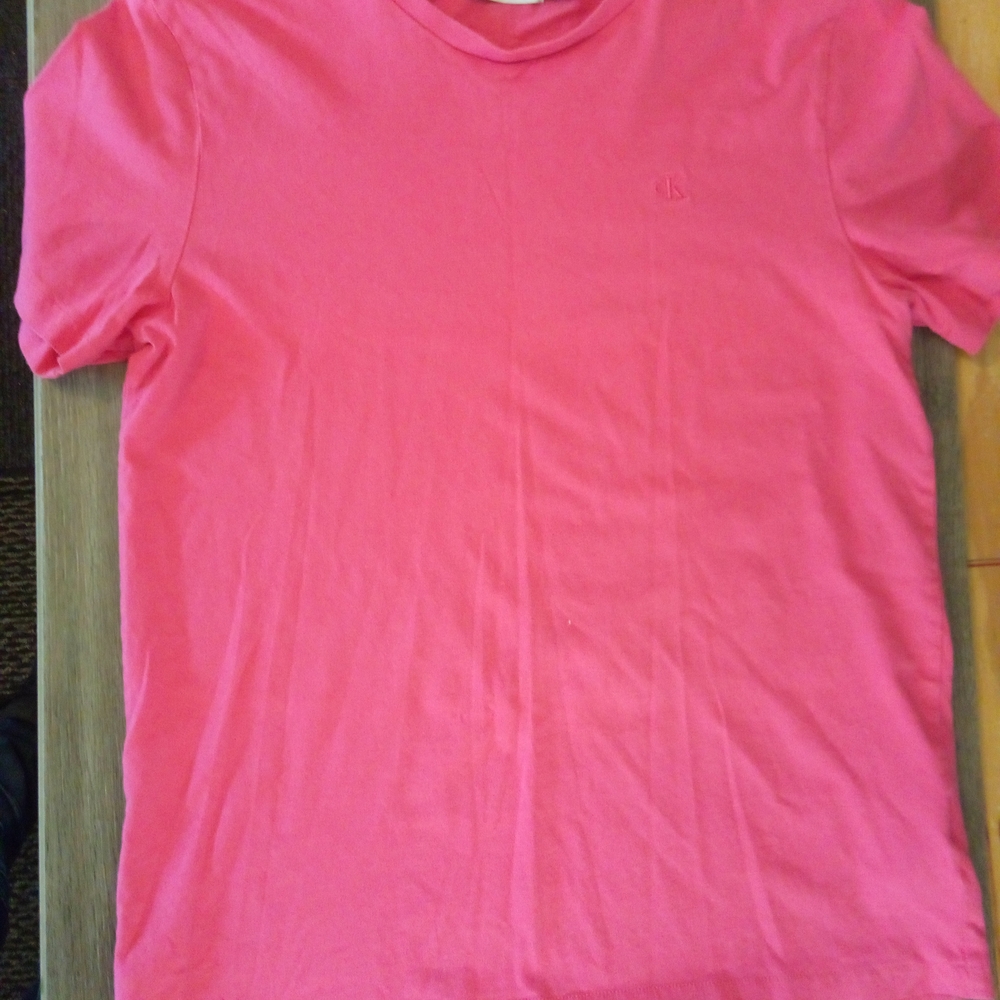 Calvin Klein Men's Bright Pink Short Sleeve Tee